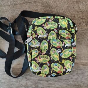Rick And Morty Adult Swim Buckle Down Crossbody Shoulder Bag Cartoon Neon NWOT